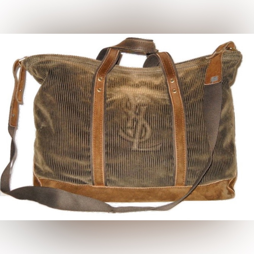 Used Vintage YSL suede 2-way Brown Duffel/crossbody Bag